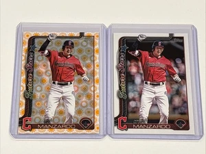 2025 Topps Serie 2 Kyle Manzardo Holiday Sun Foil & Base 2 Karten Lot #557 Clvd - Bild 1 von 4