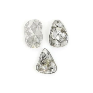 1.08 Ct Natural Loose Slice Shape Diamond 6.95 MM Salt And Pepper Diamond LQ1479 - Picture 1 of 8