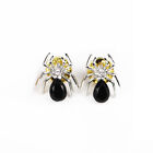 Black Rhinestone Crystal Spider Lapel Tie Collar Pin Brooch Fashion Jewelery