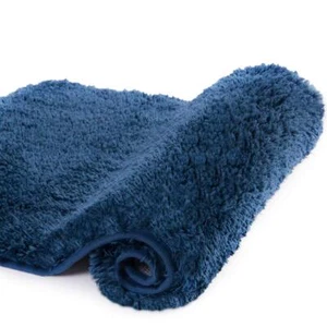 Bath Mat Navy 20 x 32 Non Slip High Pile Microfiber Shag Rug Machine Washable... - Picture 1 of 8