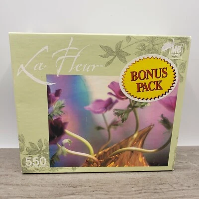 Hasbro Milton Bradley 2002 La Fleur Purple Flower Puzzle Vase 550 Pc 18x24" - Image 1 of 4
