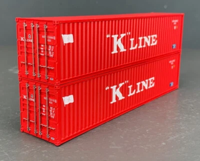 HO InterMountain 2-Pack “K-Line”" 40' Corrugated Container Red 30252-05 - Image 1 of 4