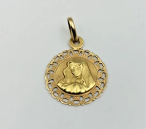 Stunning Vintage 18ct 750 18K Gold Pendant Madonna Mother Mary - Italy - AF - Bild 1 von 9