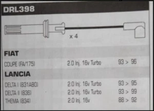 Red Plug Lead Set Fits Fiat Coupe & Lancia Delta 2.0 Inj. 16V Turbo 1993-1999 - Picture 1 of 1