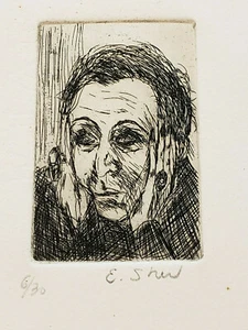 Elizabeth Sher "Old Lady" Original Engraving Print Art Signed Numbered NOS - Picture 1 of 5