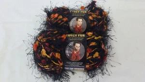 Lot Of 2 Skeins! Lion Fancy Fur JUNGLE PRINT Yarn - Picture 1 of 3