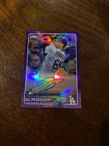 2015 Topps Chrome JOC PEDERSON RC ROOKIE AUTO PURPLE REFRACTOR #D 205/250 Giants