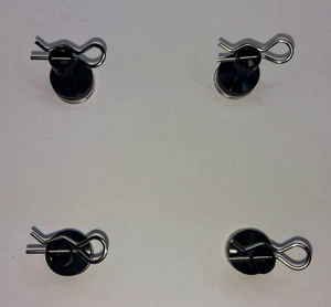 4 Stk. 15mm Magnet Karosseriehalter Schwarz Aluminium Karohalteset - Picture 1 of 4
