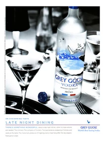 GREY GOOSE VODKA AD #15 RARE 2008 OOP "LATE NIGHT DINING" - Picture 1 of 1