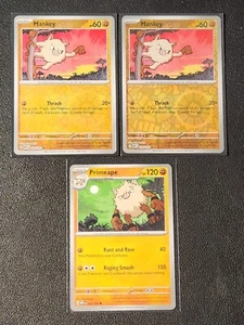 2x Mankey 056/165 holo inverso y 1x Primeape 057/165 tarjeta Pokémon SV 151 NM - Imagen 1 de 1