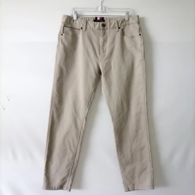 Мужские желтовато-коричневые бежевые джинсы Tommy Hilfiger со средней посадкой прямые штанины размер 36x30 - Изображение 1 из 4