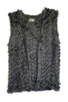 Linda Richards Knit Rabbit Fur Vest (size XL) - Image 1 of 4