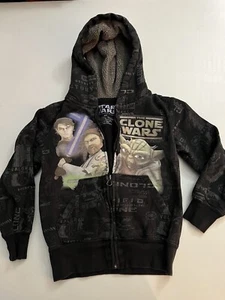 baby boy clothes Size 4 5 Toddler Hoodie Sweatshirt Jacket Star Wars Clone Wars - Picture 1 of 3
