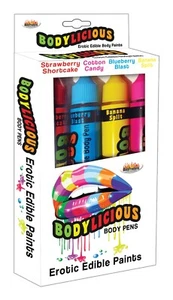 Bodylicious Edible Body Pens Edible Lickable Body Food Art 4 Assorted Flavors - Picture 1 of 3
