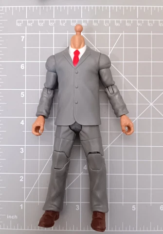 WWE Mattel Elite Grey Suited Red Tie Torso Body  Custom Fodder B Cover