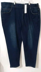 Bloomchic Women's Jean Pants size 26 Elastic Waist Dark Blue - Picture 1 of 9
