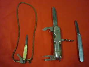 1 GERMAN SWISS KNIFE, 1 'RICHARDS' PENKNIFE & 1 VICTORINOX MINI PENKNIFE PENDANT - Picture 1 of 11