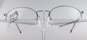 Essilor AEROLINE 445 Brille Brillengestell Blau Braun Halbrand rund NEU - Bild 1 von 3