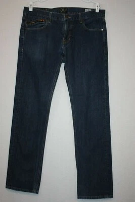 Fox Denim Selector Slim Fit Dark Wash Low Rise Jeans Sz 36x32 (meas 36x32) Zips - Image 1 of 4