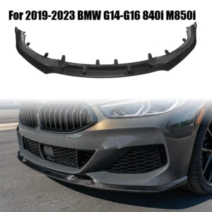 GT Style Glossy Black Front Bumper Lip Fits BMW G14 G15 G16 840i M850i 2019-2023 - Picture 1 of 7