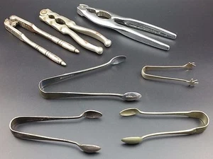 Collection of 3 Vintage Sets of Nutcrackers & 4 Assorted Sugar Tongs Inc EPNS - Picture 1 of 11