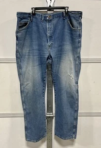Wrangler 96501DS Mens Cotton Regular Fit Straight Denim Jeans 46x32 Well Worn - Picture 1 of 7