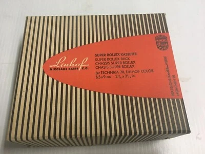 Box Only Linhof Super Rollex 120 Film Back Technika 70 6.5X9cm  2 1/4" X 3 1/4" - Image 1 of 4