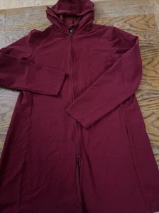 Eileen Fisher Full Zip Hoodie Pullover Cardigan Sz S Women Luxe Sport Red Euc - Picture 1 of 4