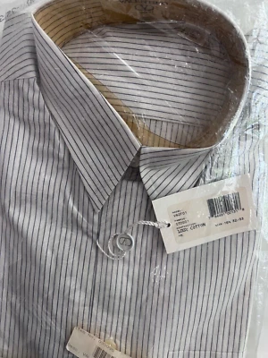 Camisa de vestir a rayas blancas Valentino vintage de los años 90 prístina para hombre talla 16,5 32/33 Foto 1 de 4