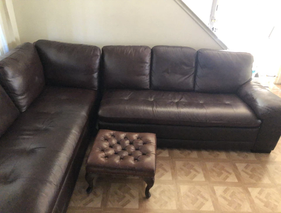 Leather sectional couch set.   - Image 1 of 4