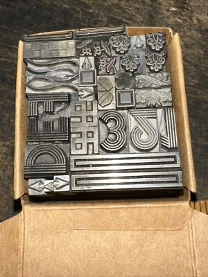 Printing Blocks “ Lead Ornamental Borders Dingbats” Variety Beautiful! #67 - Image 1 of 4
