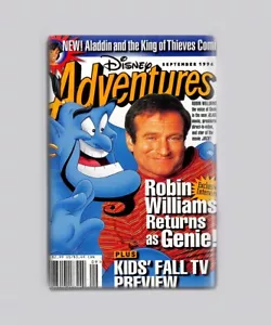 ALADDIN / ROBIN WILLIAMS - DISNEY ADVENTURES 2"x3" IMÁN NEVERA (revista retro - Imagen 1 de 3