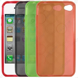 Housse Etui Coque Silicone Cercle Souple Apple iPhone 4S 4 3 + Stylet + 3 Films - Photo 1 sur 3