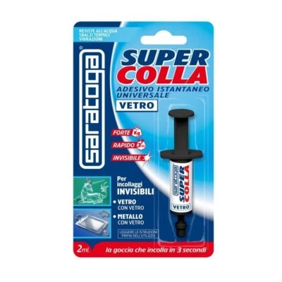 Super Colla per Vetro Cristallo Saratoga Adesivo Istantaneo Superforte 20 ml