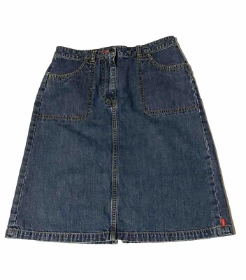 Saia jeans azul ISDA & Co tamanho 4 feminina comprimento do joelho - Imagem 1 de 4