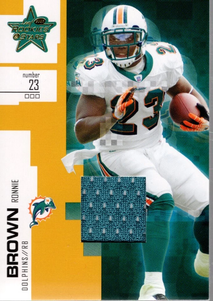 2007 Leaf Rookies and Stars Materials Gold Retail #56 Ronnie Brown Jersey - Image 1 of 1