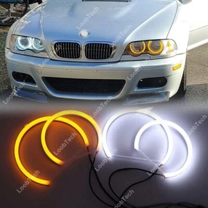 For BMW E46 2001-2005 LED Headlight Angel Eyes Halo Ring DRL Canbus Cotton Light - Picture 1 of 13