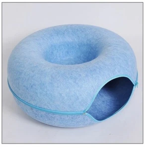 Cat Tunnel Bed Donut Felt House Indoor Play Cave for Kittens & Cats - Picture 1 of 10
