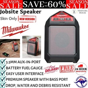 Milwaukee M12 Jobsite Cordless Speaker Outdoor Portable Loudest Bluetooth Radio - Picture 1 of 12