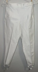 De colección B.C.I. Ropa Estribo Pantalones Invierno Blanco - Cremallera Frontal Plana Lateral - Talla 7/8 - Imagen 1 de 6