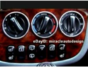 A/C CHROME 58.5 MM SWITCH RIM FRAME SET 2002-2005 MERCEDES BENZ W163 ML M-CLASS - Foto 1 di 2