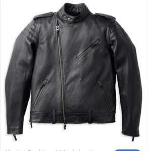 Harley-Davidson® Giacca di Pelle Uomo Big Sur Peso Medio Nero (2XL) 98009-22VM - Foto 1 di 13