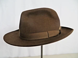 Vintage Fedora Felt Hat Brown Christys London size 7 in great condition - Picture 1 of 11
