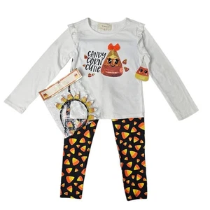 Conjunto de 3 Leggings con Diadema Btween Girls Candy Corn Cutie Talla 7 Nuevo con Etiquetas - Imagen 1 de 9