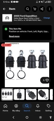 1997-2002 Ford Expedition Or F-150 Upper And Lower Ball Joints   For 2WD  - Image 1 of 4