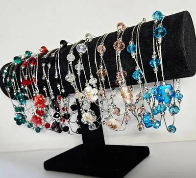 Venta al por mayor Lote Pulseras Multi Flor Murano Cadena Pulseras 12 piezas Delicadas 8" Foto 1 de 4