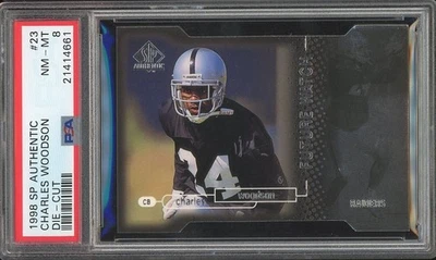 1998 SP Authentic #23 Die-Cut #/500 Charles Woodson RC PSA 8 - Raiders - Image 1 of 2