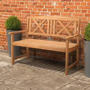 Outdoor Gartenbank Sitzbank Holzbank Gartenmöbel 2-Sitzer Parkbank Balkonbank X - Bild 1 von 8