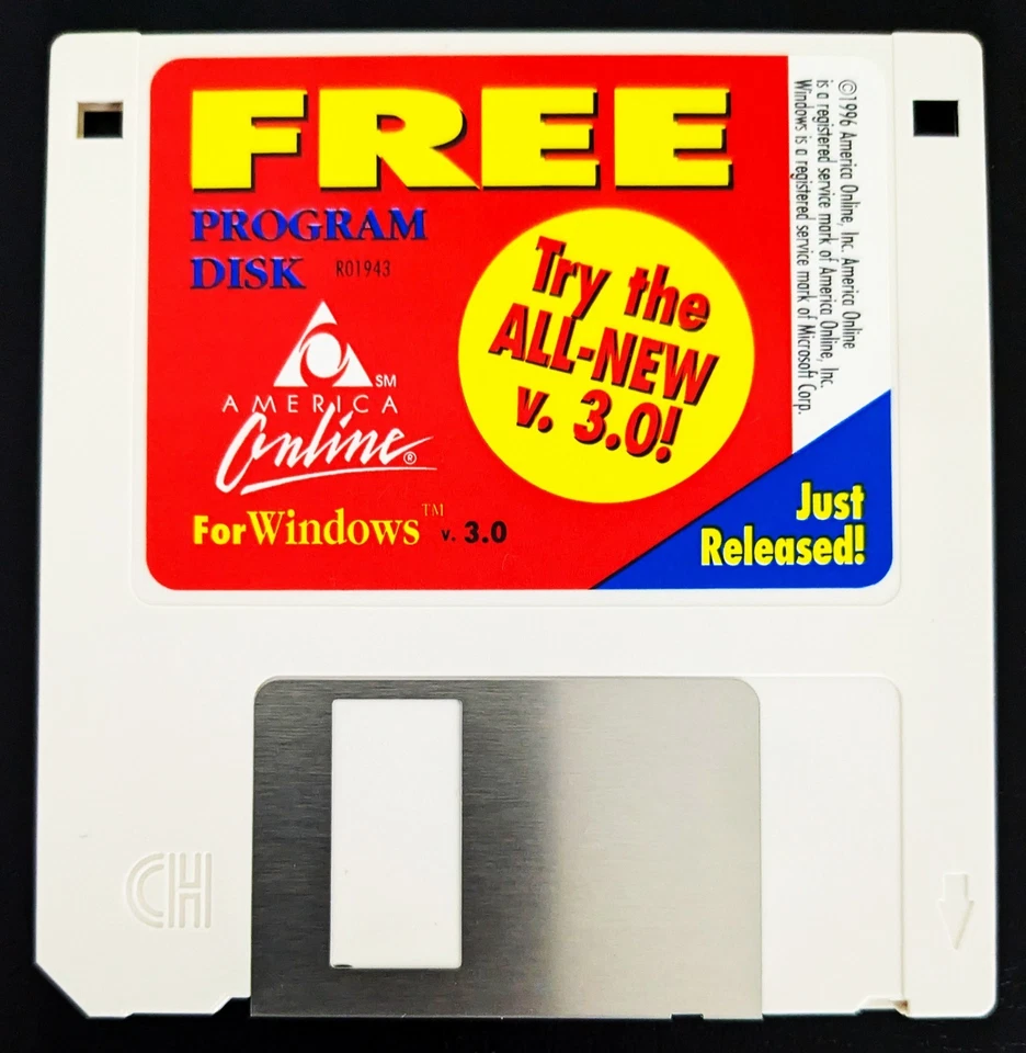 Version 3.0 America Online Collectible / Install 3.5" Floppy Disk Vintage, AOL - Image 1 of 1