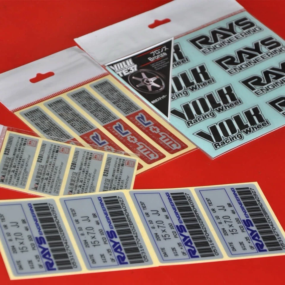 Rays Volk Racing TE37 Decals Sticker Kit – 16pcs Spoke Rim Replacement - Image 1 of 1